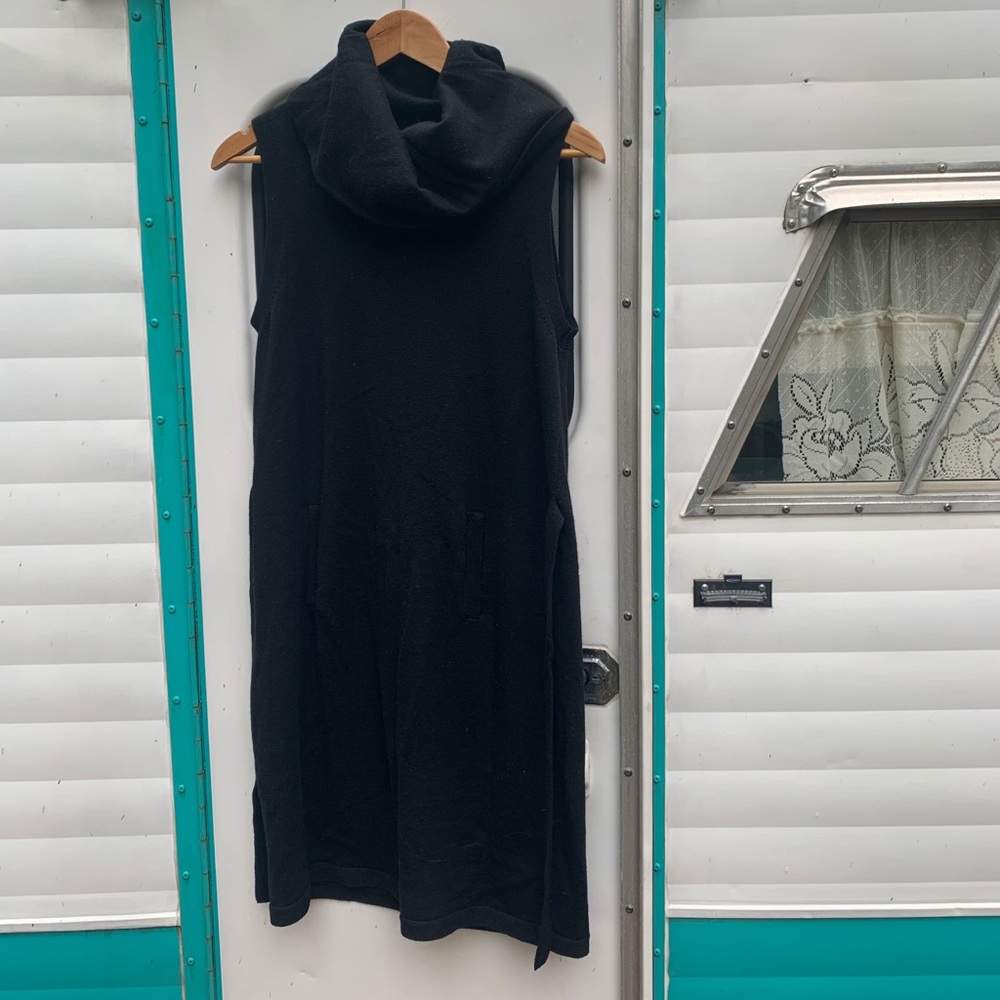 SOLD Merino wool cowl neck tank dress